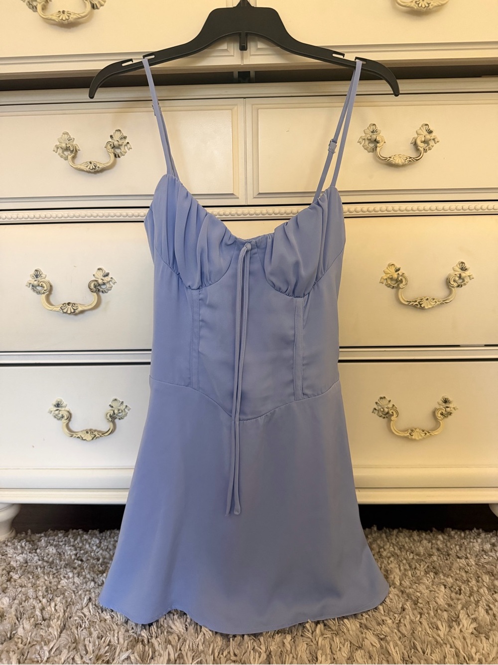That’s So Fetch blue spaghetti strap mini dress
